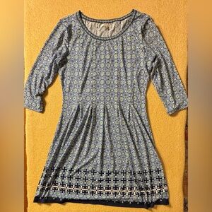 Sophie Max Navy and Cream Geometric Dress